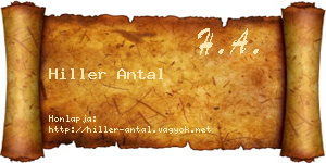Hiller Antal névjegykártya